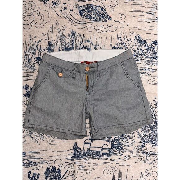 Beautiful Lucky Brand Vintage Blue And White Stripe Dispatcher Shorts Size 4 Sho - Picture 1 of 7